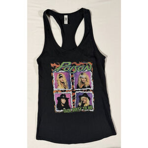 Poison Band Tank Top Small S Talk Dirty To Me Glam Metal Racerback Black Graphic